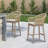 Corrigan Studio Outdoor Rattan Bar Height Stools Set Of 2 Modern Patio Aluminum Wicker Barstools With Wraparound Armrest Back For Kitchen Garden Indoor-550251311