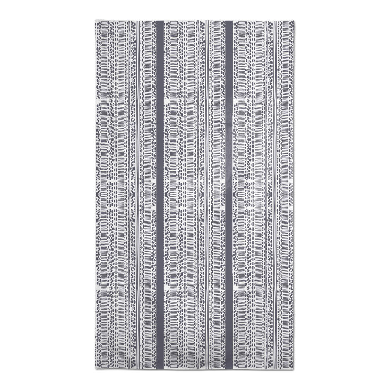 Duffey Striped Tablecloth, Dark Gray