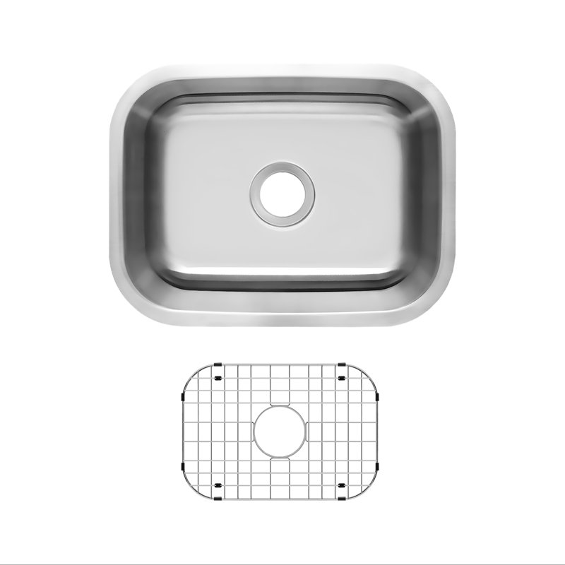Évier de cuisine encastré à simple cuve en acier inoxydable