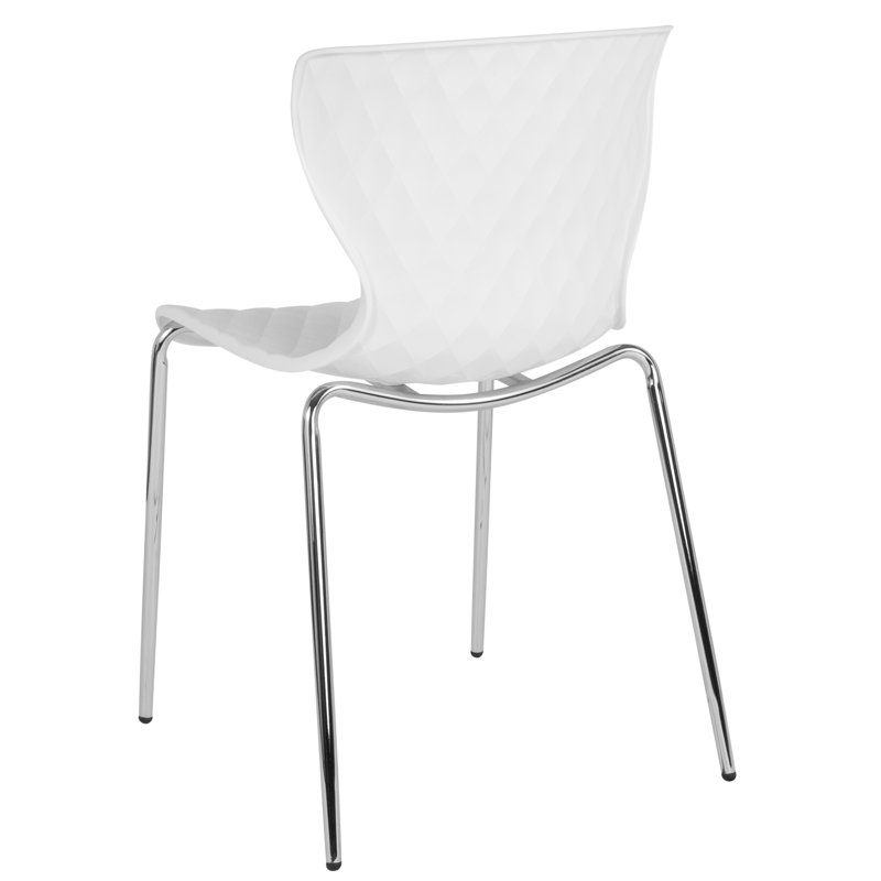 Lowell Modern Quilted White Metal Stackable Side Chair