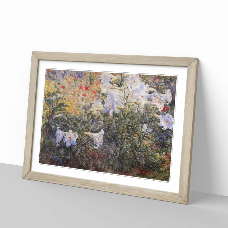 Easter Lilies by Kuroda Seiki - Picture Frame Painting Print, 48cm H x 65cm W x 2cm D, Oak Framed