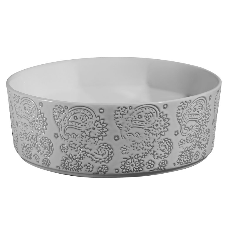 Juvia 15.7'' Pattern White Vitreous China Circular Bathroom Sink