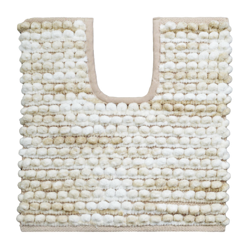 Rumia Cotton Blend Non-Slip Contour Mat, Beige