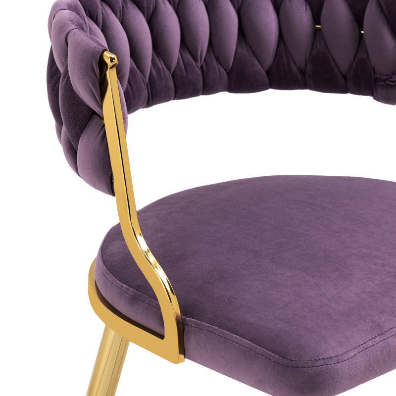 Ginko Tufted Velvet Dining Chair, Purple, 4