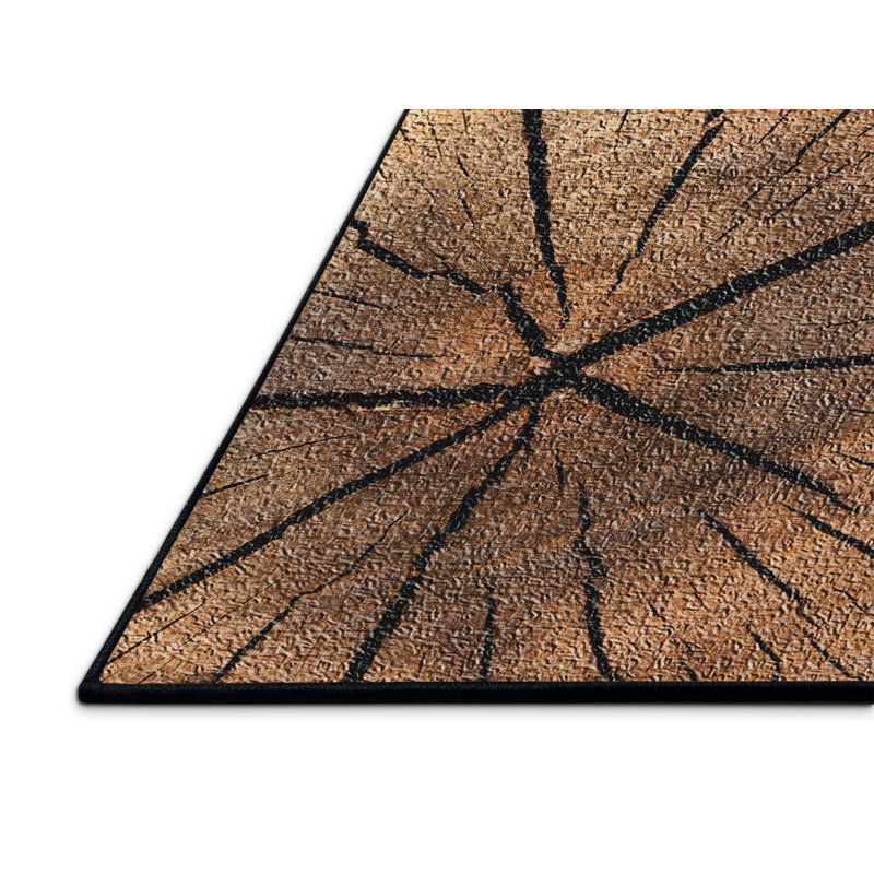 Tapis brun Wooden Textures, Rectangle 5 pi x 7 pi