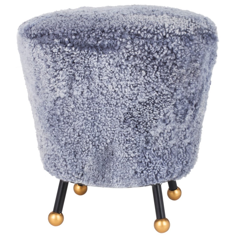 Upholstered Ottoman, Light Blue