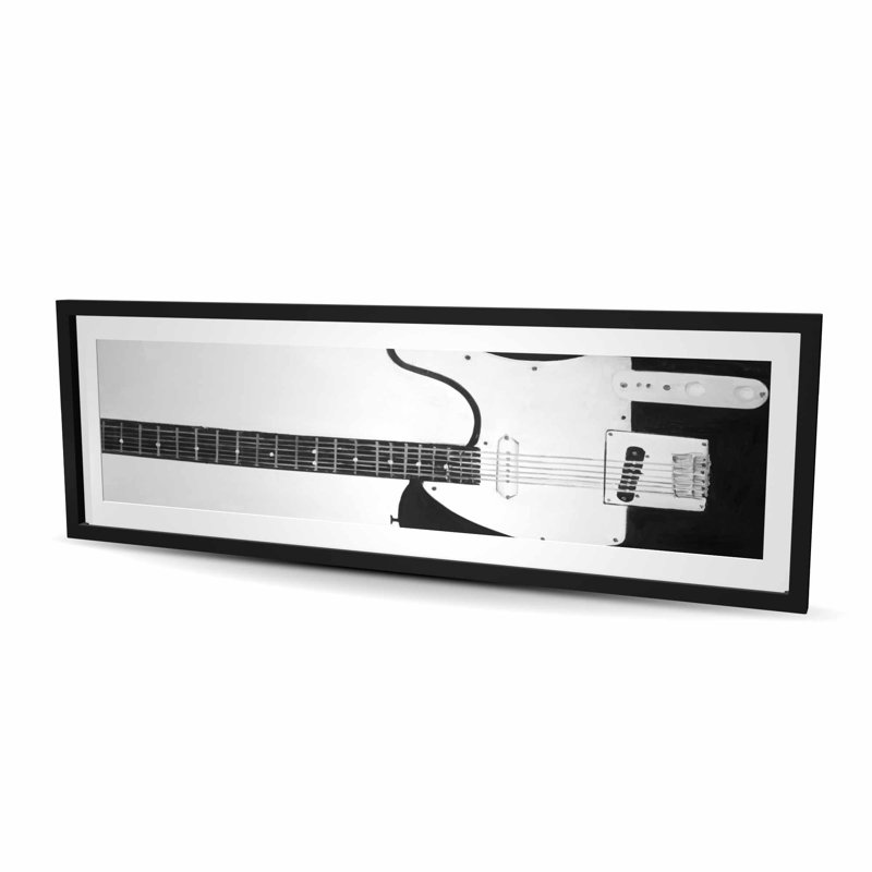 Black Rock Guitar - Framed Matted Print for Man Cave Decor