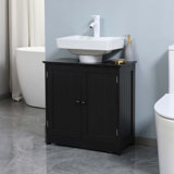 Kleankin 23" Pedestal Sink Storage Cabinet, Under Sink Cabinet, Bathroom Vanity Cabinet With U-Shape And Adjustable Internal Shelf