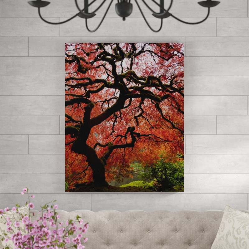 «Red Maple Tree» par Jordan Thurston, impression sur toile tendue, H 60 po x l 48 po x P 1,5 po, Plexi