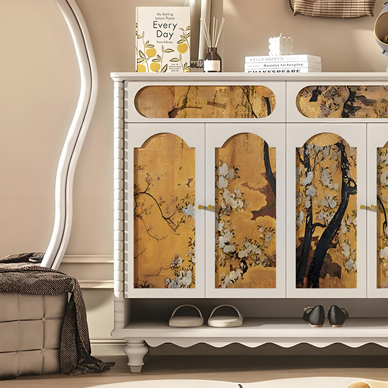 Armoire de rangement française pour chaussures, Ivoire blanc