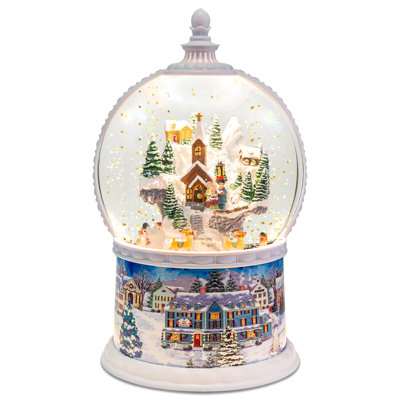 10.2-Inch Deluxe Carousel Christmas Snow Globe - 8 Songs, 6H Timer, Lighted Glitter | Holiday & Birthday Gift