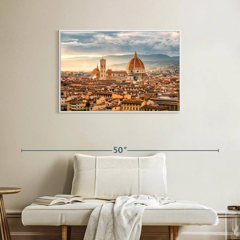 Cathédrale Santa Maria Novella, Cadre flottant blanc, 37 po x 25 po