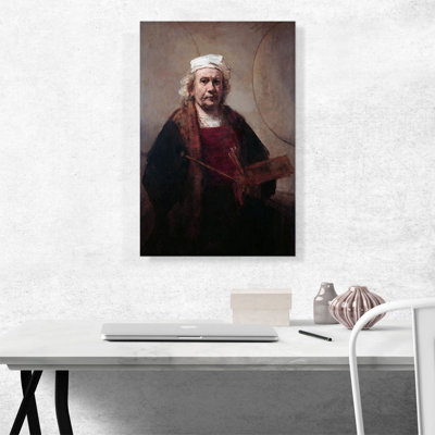 Autoportrait avec deux cercles de 1660 par Rembrandt van Rijn, reproduction d'art sur toile tendue