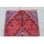 Tapis unique en laine noué à la main de style années 1950 de 3 pi 2 po x 5 pi 11 po en rouge / brun / bleu