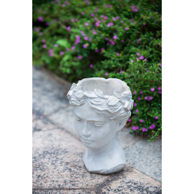 Jardinière en ciment de style grec - Décoration de jardin intérieur et extérieur, P 7 po x 11 po, Gray