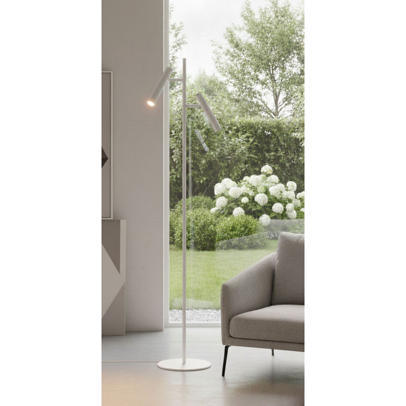 141cm Matte LED Column Floor Lamp, White