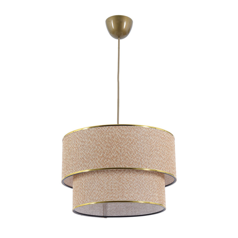 Elegant Ecru & Brown Metal Chandelier, 27.6 x 27.6 x 27.6 inches | Adjustable Height: 27.6 to 27.6 inches | CE Certified, E 27 Socket, Max 40 Watts | Perfect for Dining Room & Living Space, Stylish & Functional Lighting