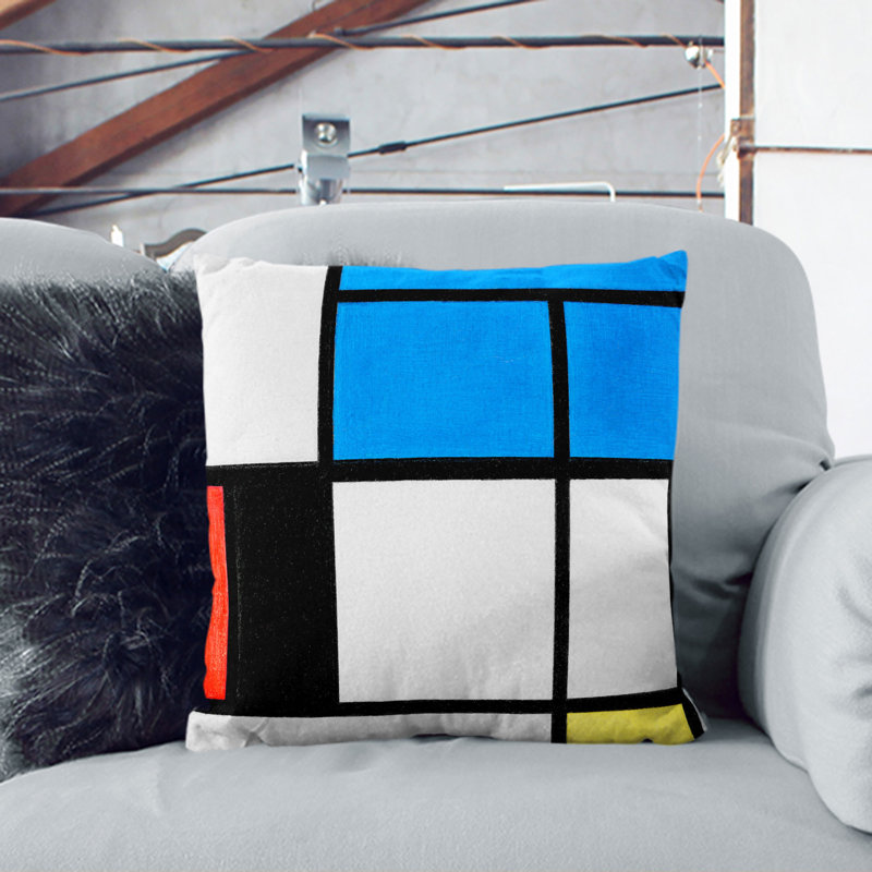 Composition Vol.1 Geometric Square Throw Cushion, 55cm H x 55cm W x 20cm D, Stone