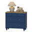 Commode Scarlett pour chambre à coucher avec 3 tiroirs, commode pour enfant avec grande commode, meuble de rangement en bois de style moderne du milieu du siècle pour salon, chambre d'enfant, couloir, bleu marine-2057597528