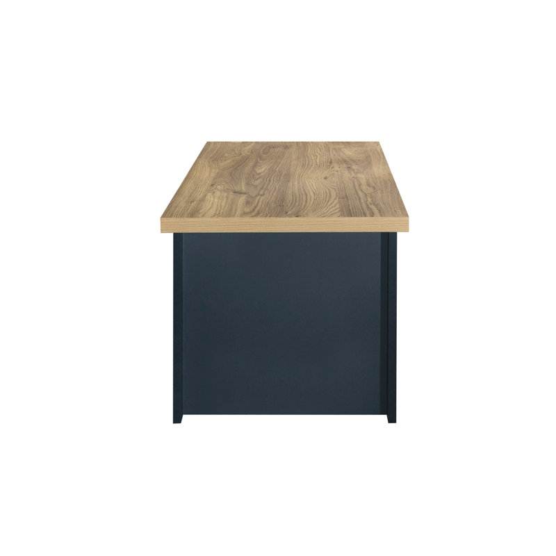 Napanoch Sled Coffee Table with Storage, Navy Blue