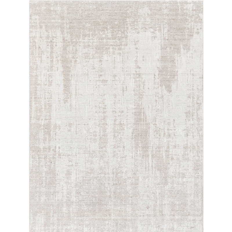 Tapis ivoire et gris noué à la main de haute qualité, Rectangle 6' x 9'