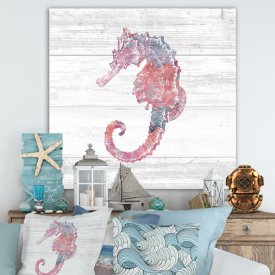 " Pink Seahorses Ocean Life "