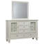 Commode 11 tiroirs blanc crème avec miroir