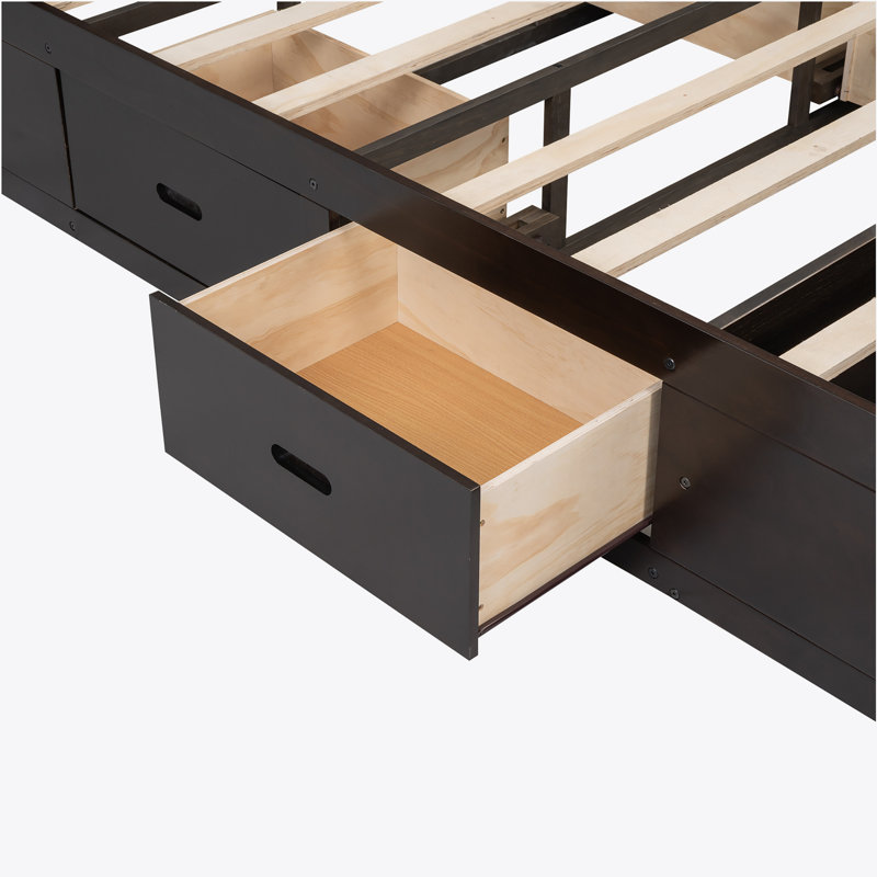 Upholstered Platform Storage Bed, Espresso