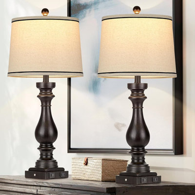 Retro Black Table Lamp Set Of 2