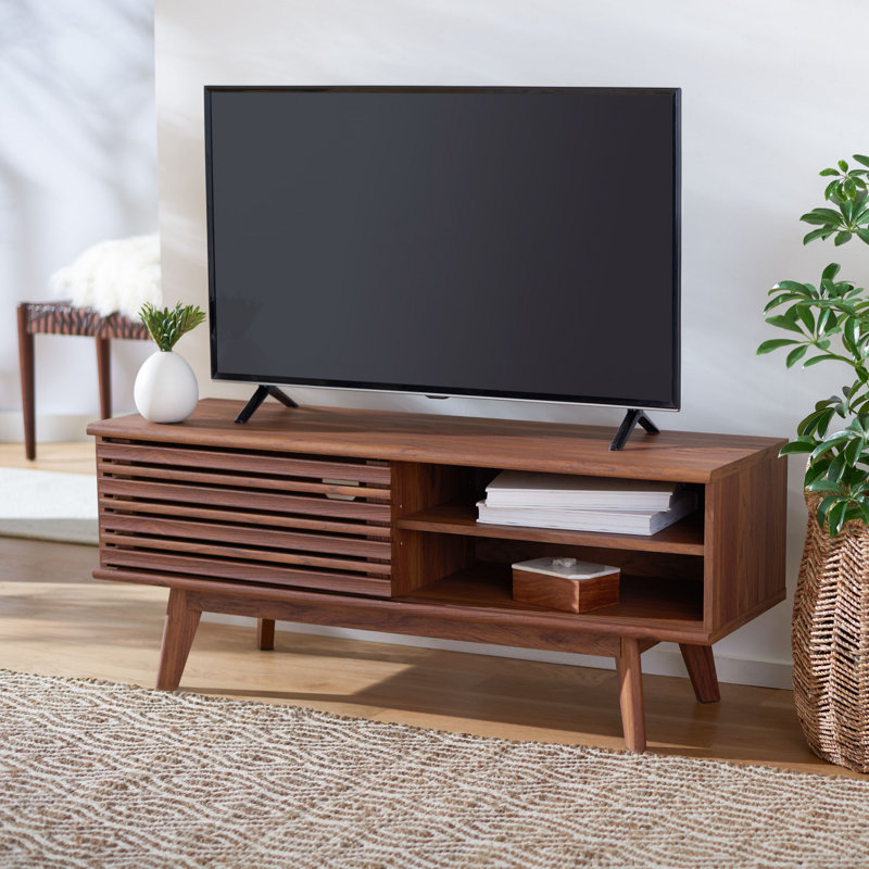 Meuble télé pour téléviseur de 55 po ou moins Jesai, Noyer
