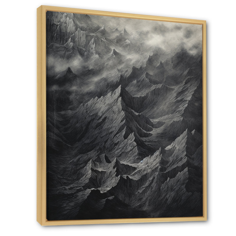 Montagnes percolées II - impression, H 44 po x l 34 po x P 1,5 po, Cadre naturel flottant