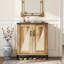 Armoire à chaussures rustique en bois à 5 niveaux avec portes en rotin tissé pour l'organisation du vestibule