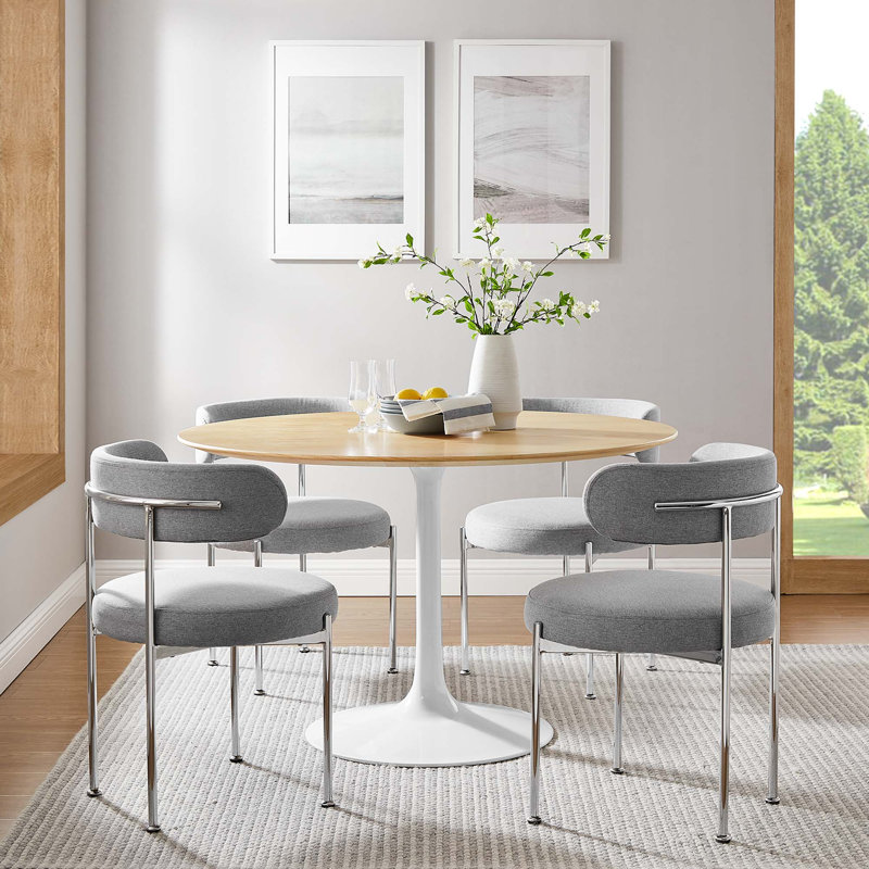Table de salle à manger Modway, Blanc, H 29,5 po x L 48 po x l 48 po, Naturel