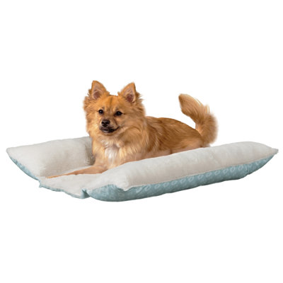 Plush Fur and Diamond Print Cuddle Loaf Bolster Pet Bed