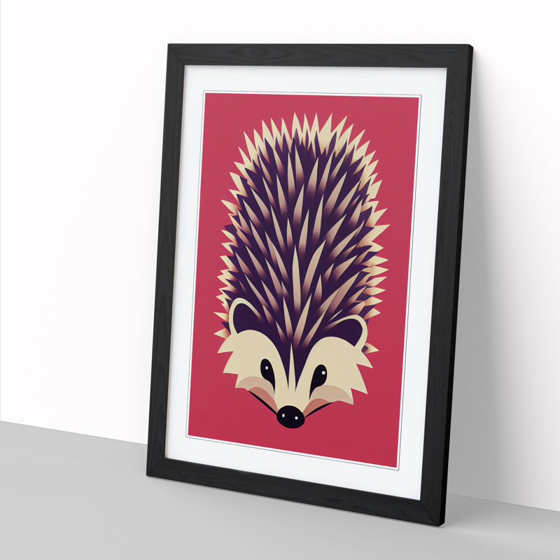 Bodenhamer Hedgehog Pop Art - Picture Frame Print, Black, 64cm H x 46cm W