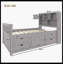 Twin Size Captain Platform Bed Frame With Storage Bookcases And Shelves,Four Drawers,Grey