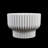 Set Of 3 Modern Ribbed Melamine Planters, Matte White Indoor Plant Pots With Pedestal Base (7.7", 5.8", 4.5")