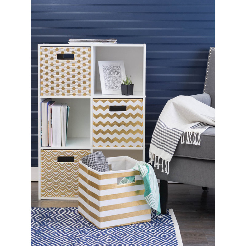 Mercer41 Decorative Bin, Gold, 13" H x 13" W x 13" D
