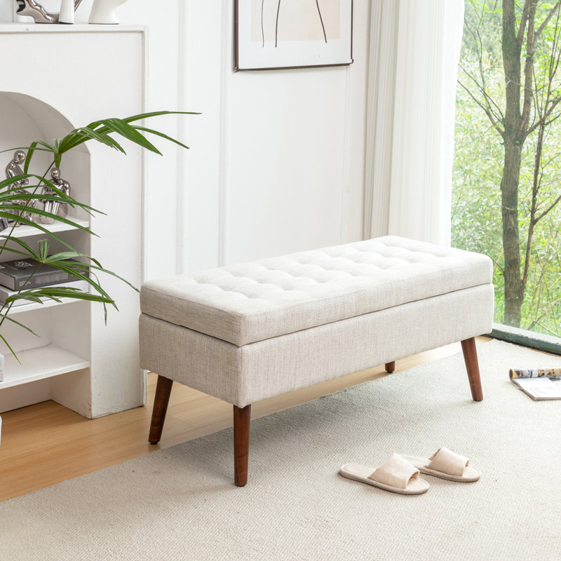 Banc de rangement pour chambre à coucher - construction, extrémité l 43,7 po x P 18,1 po