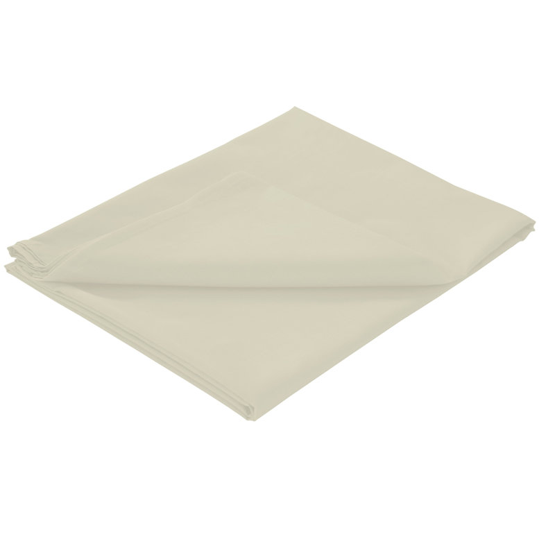 Plain Weave / Muslin Flat Sheet, Cream, Double (4'6)