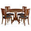 Ensemble de salle à manger 5 pièces comprenant une table de cuisine ronde avec piédestal et 4 chaises de salle à manger en similicuir, 36 x 36 pouces, acajou-1927283735-2110941534-2110941528