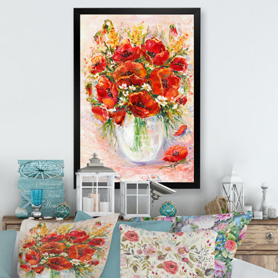 " Red Spring Floral Painting "