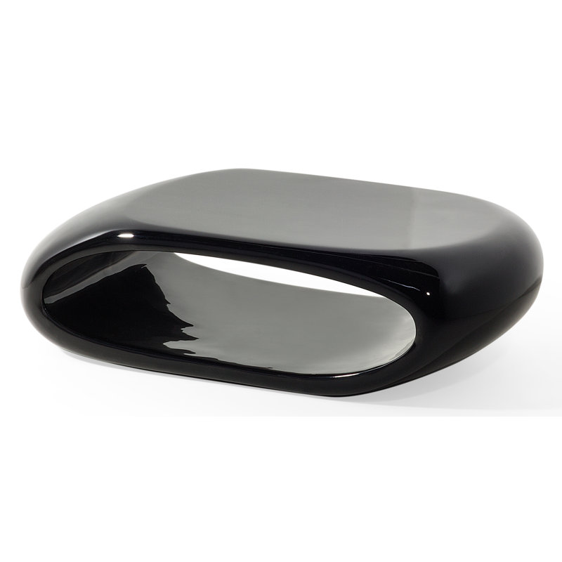 Abstract Coffee Table with Storage, Black