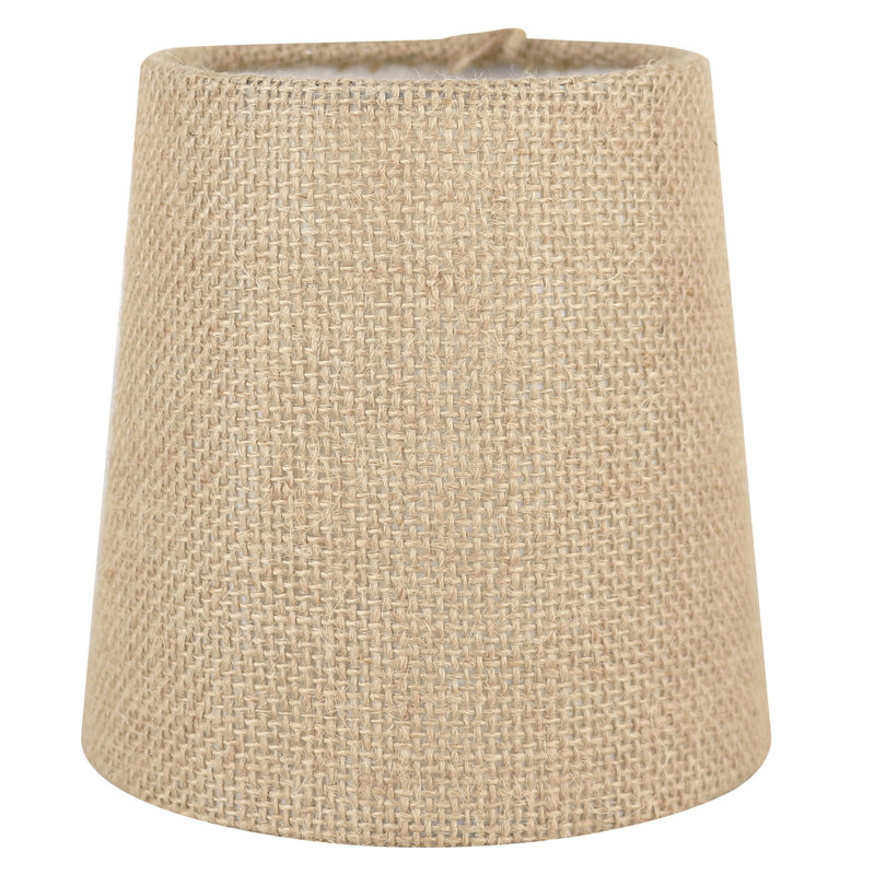 Ensemble de 5 abat-jours lustrés à motif de toile de jute Meriville, 4 po x 5 po x 5 po, Naturel, H 4,5 po x l 4 po x P 5 po