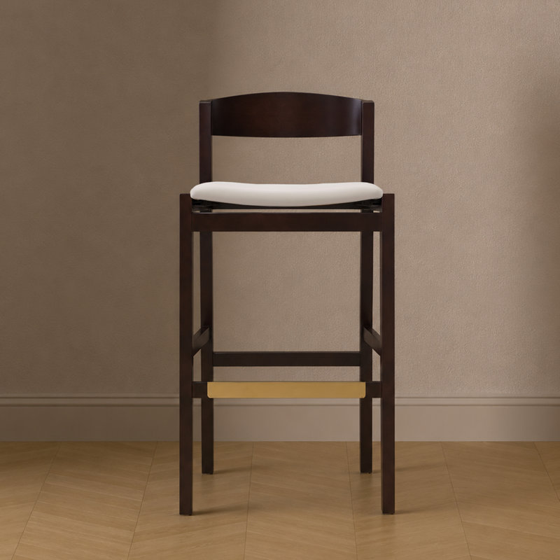 Tabouret de bar en bois de hêtre Klismos, Ivoire ivoire,  Tabouret de bar (siège d'une hauteur de 30,5 po)
