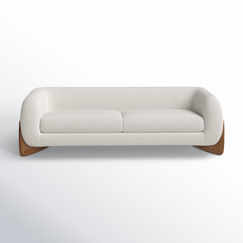 Amala Upholstered 90.5'' Sofa, Ivory Boucle