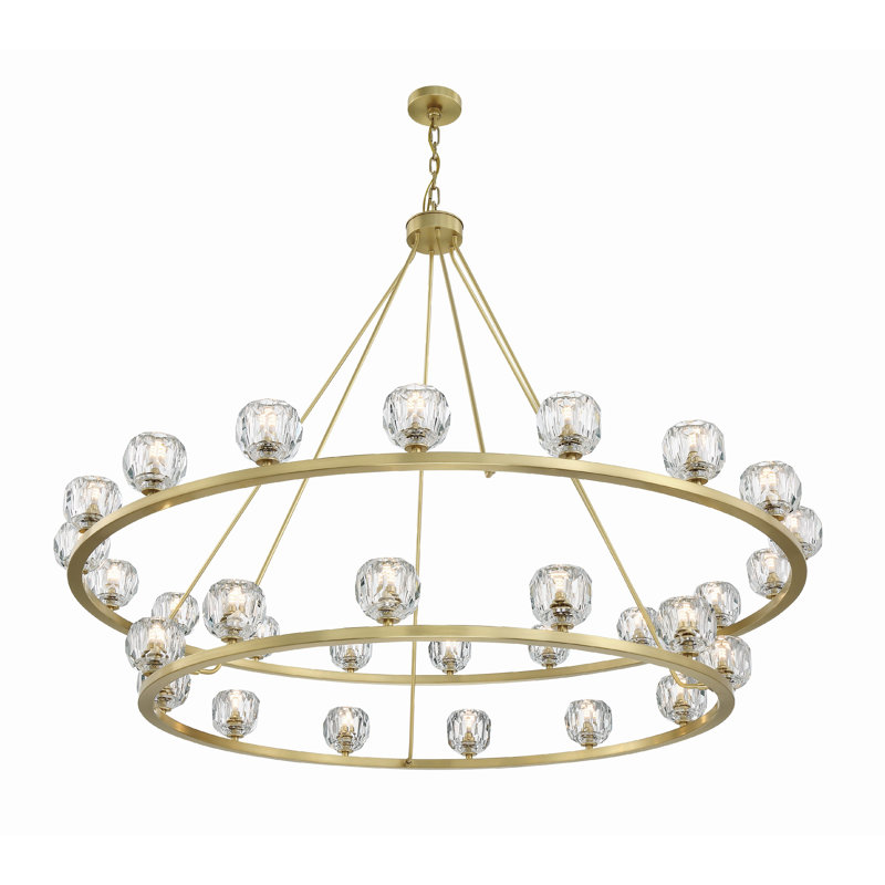 30 - Light Dimmable Wagon Wheel Chandelier