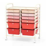 Niccolas 12 Drawer Storage Drawer with Locking Wheels