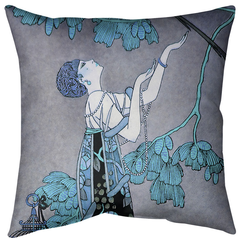 Insert de coussin en femme, Duvet synthétique, 14 po x 14 po, Bleu glacier / gris