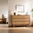 47.3" W Oak 6-Drawer Dresser with Rounded Corners